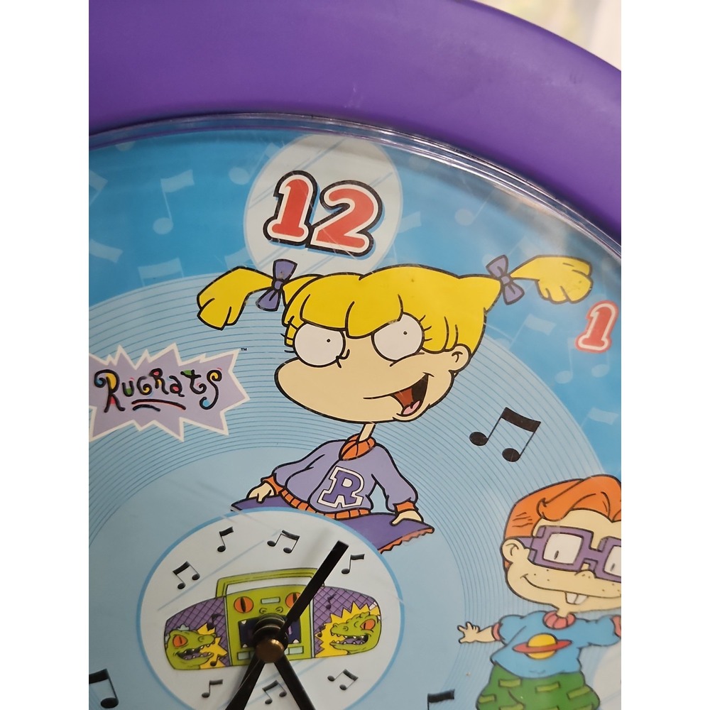Vintage Nickelodeon RUGRATS Talking Wall Clock 12" Tested Working 1999 Rug Rats - Picture 2 of 8